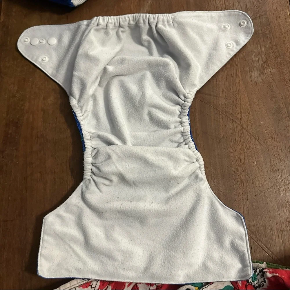Nora’s Nursery Nautical Reusable Pocket Cloth Diaper Set of 4 adjustable size.